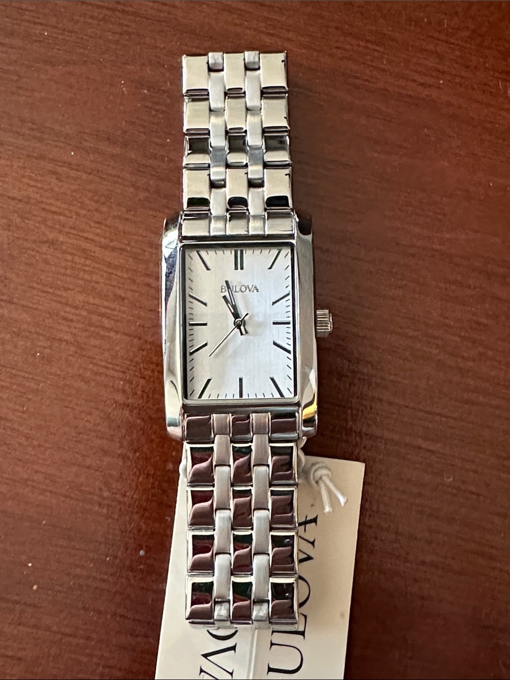 NWT Bulova SilverStainless SteelTank Watch
